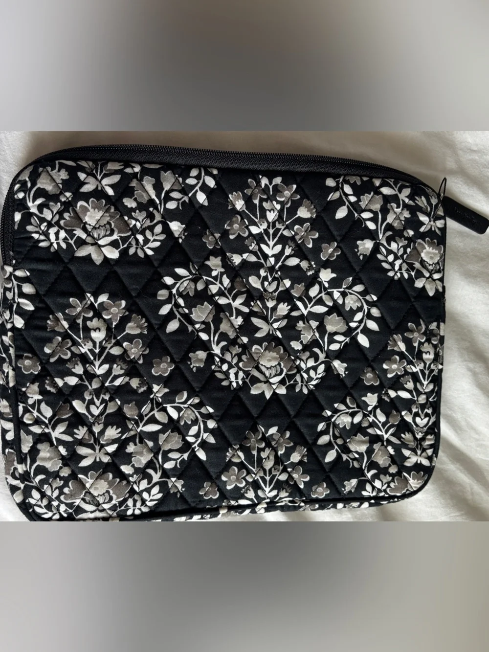 Vera Bradley Black with Cream Floral Quilted electronic Sleeve